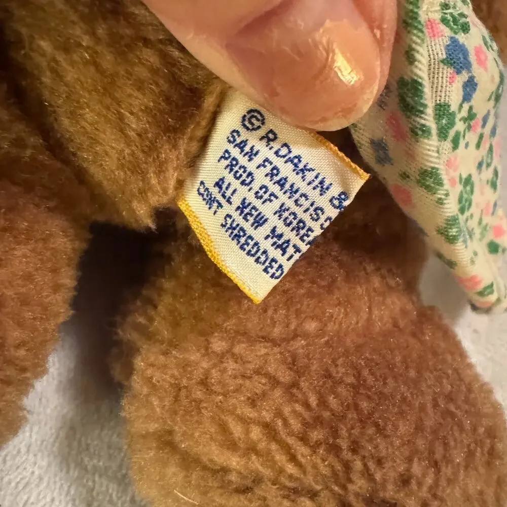 Vintage 1978 Dakin Nelly Teddy Bear Nature Babies Mama in dress 10